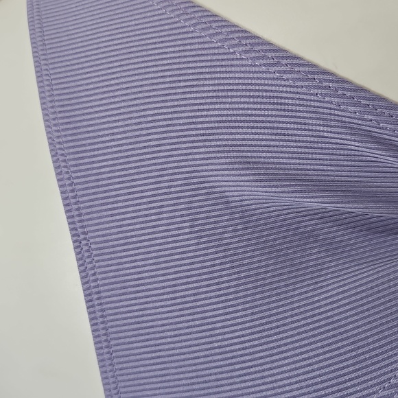 💟 NWOT Ribbed V Front High Leg Bikini Lavender Purple Small - Picture 8 of 11